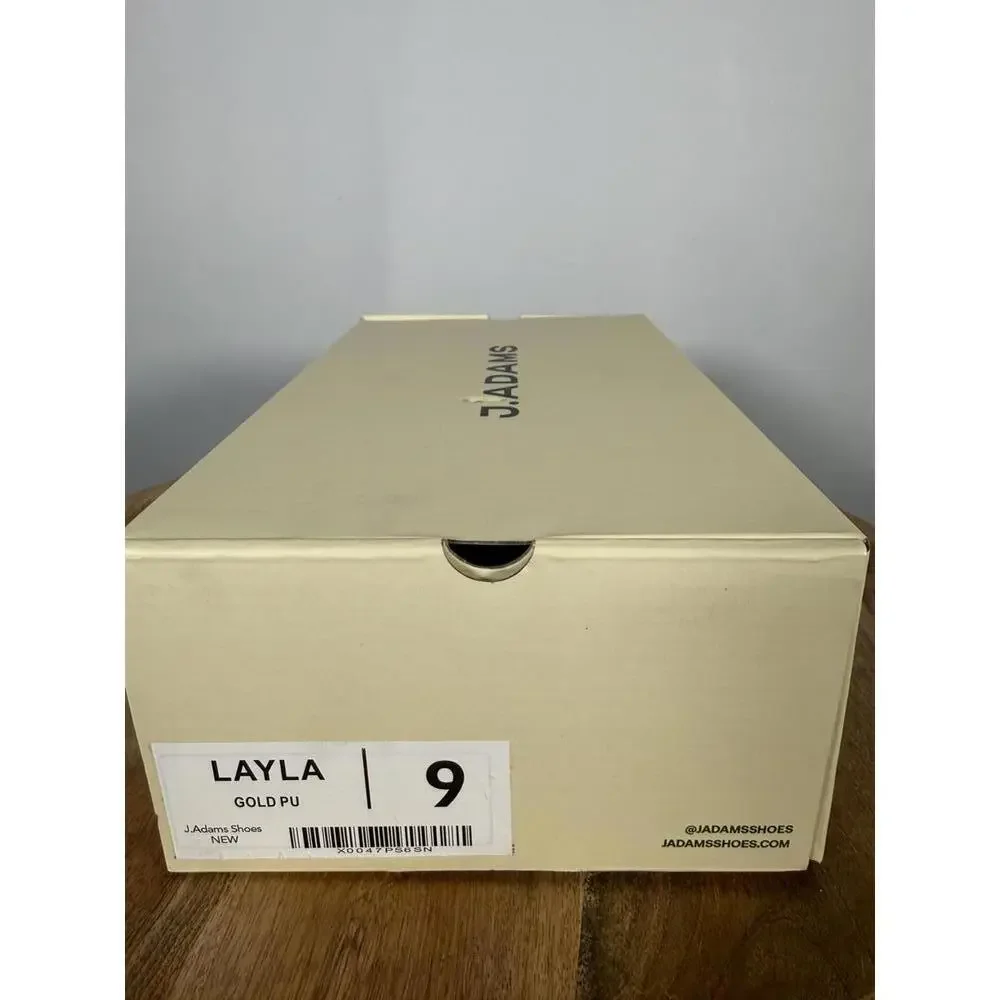 J.Adams Layla Gold PU Rhinestone Strap Heels Women's Size US 9 NWB - Picture 9 of 10